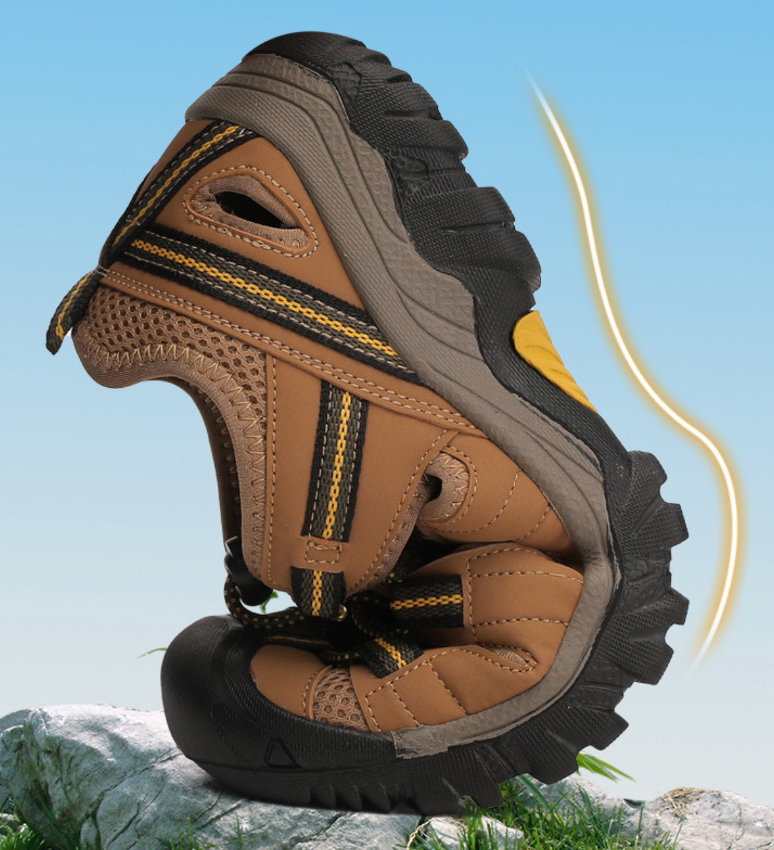 Rootstep RockShield I – Outdoor sandals with a closed-toe design and an ergonomic insole (Unisex)