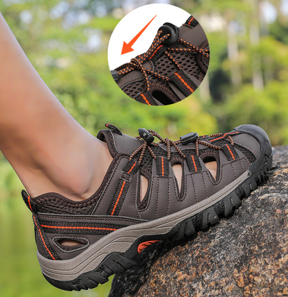 Rootstep RockShield I – Outdoor sandals with a closed-toe design and an ergonomic insole (Unisex)