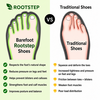 Rootstep Strenght – barefoot footwear that relieves foot pain, helps prevent falls, and improves balance during long walks (Unisex)